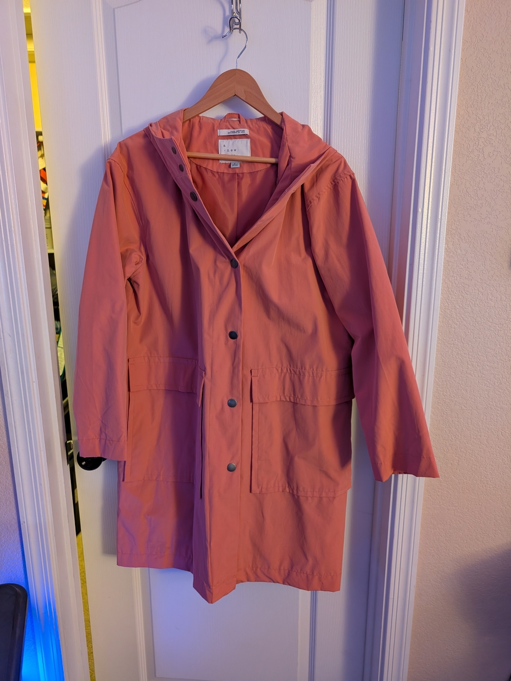 a new day Dusty Rose Hooded Trench Coat